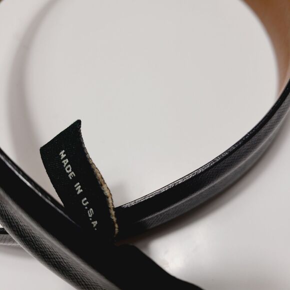 Cole Haan Belt Black Brown Men's Size 36/90 Genuine Leather Brass Buckle 1-1/4" - Picture 4 of 10